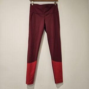 Victoria's Secret Sport Burgundy And  Red Leggings, Size Medium